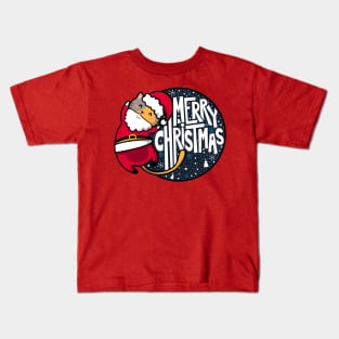 Merry Christmas Santa Cat Kids T-Shirt